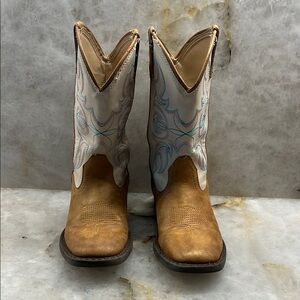 Roper Kids Boots in Brown and Cream